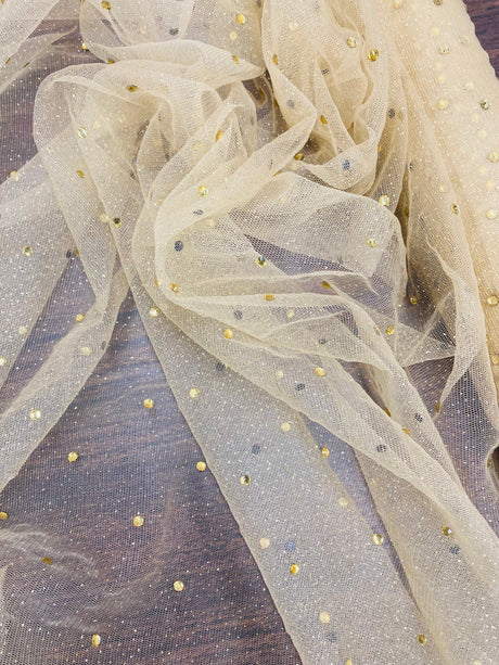 Glitter Mesh Rhinestone Fabric