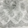 1 Yard Corded Bridal Lace Fabric Embroidered on 100% Polyester Net Mesh – 50"