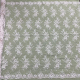 1 Yard Corded Bridal Lace Fabric Embroidered on 100% Polyester Net Mesh Gold 53" Wide