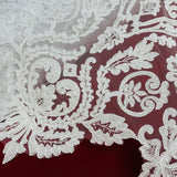 1 Yard Beaded Corded Bridal Lace Fabric Embroidered on 100 Percent Polyester Net Mesh Gold