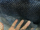 AB Rhinestones On A Fish Net Polyester Fabric - Iridescent Rhinestone Mesh, 1 Yard