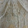 1 Yard Beaded & Corded Bridal Lace Fabric Embroidered on 100% Polyester Net Mesh