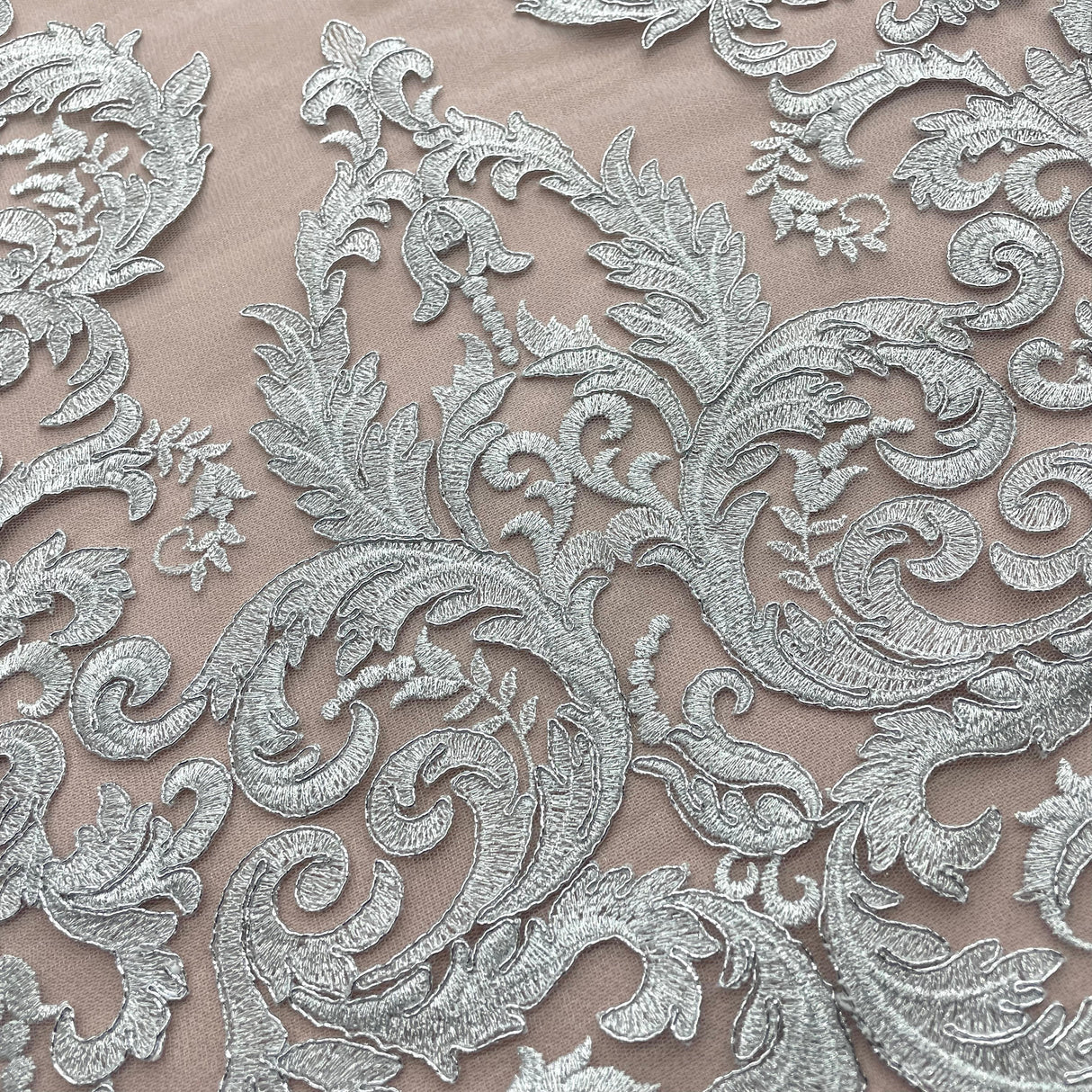 Embroidered Corded Bridal Lace Gold