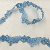 1 Yard Elegant Corded Bridal Lace Fabric, Embroidered on Soft 100% Polyester Net Mesh, Style 96028W