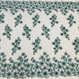 Beaded 3D Floral Lace Fabric