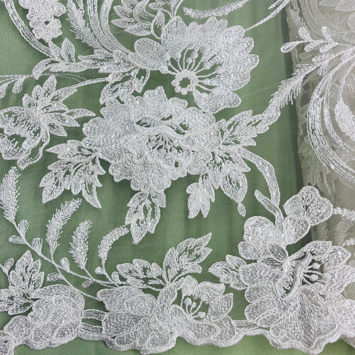 Sequined Corded Bridal Lace