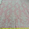 1 Yard Elegant Beaded Lace Fabric Embroidered on Polyester Net Mesh White Ivory and Gold
