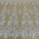 Beaded Embroidered Lace Fabric