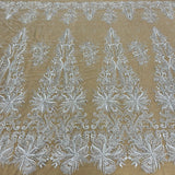 Beaded Embroidered Lace Fabric