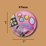 8 Count Spa Party Pink Color Paper Dinner Plates 7 Inch for Girls Night and Bridal Shower
