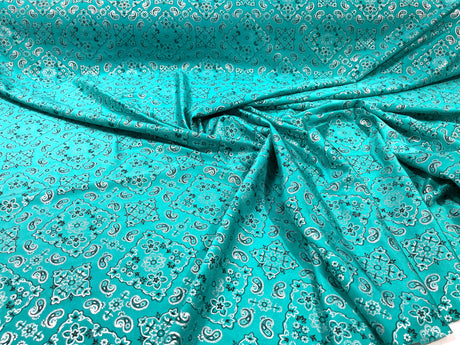 Bandanna Print Nylon Spandex Fabric - Bandanna Print, 58" Width (1 Yard)