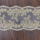 Corded Embroidered Lace Trim 6"