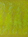 Phoenix Sequin Feather Polyester Fabric - Iridescent Flame Design, 54" Width (1 Yard)