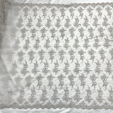 Corded Bridal Lace Fabric on Polyester Net Mesh