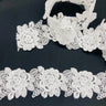 3D Floral Lace Trim Embroidered Mesh