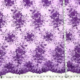 Embroidered Floral Lace Fabric 100% Polyester Net Mesh 52"