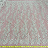 1 Yard Handmade Beaded Lace Fabric Embroidered on Polyester Net Mesh 54 inch Width