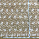 Corded Bridal Lace Fabric Ivory Mesh
