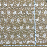 Corded Bridal Lace Fabric Ivory Mesh