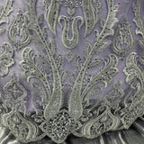 Beaded Embroidered Lace Mesh Fabric