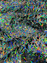 Swords Design Iridescent Sequins Polyester Fabric - Iridescent Sequin Mesh, 52" Width (1 Yard)