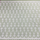 Corded Bridal Lace Fabric - Embroidered Polyester Net Mesh, Approximately 54" Width (1 Yard)
