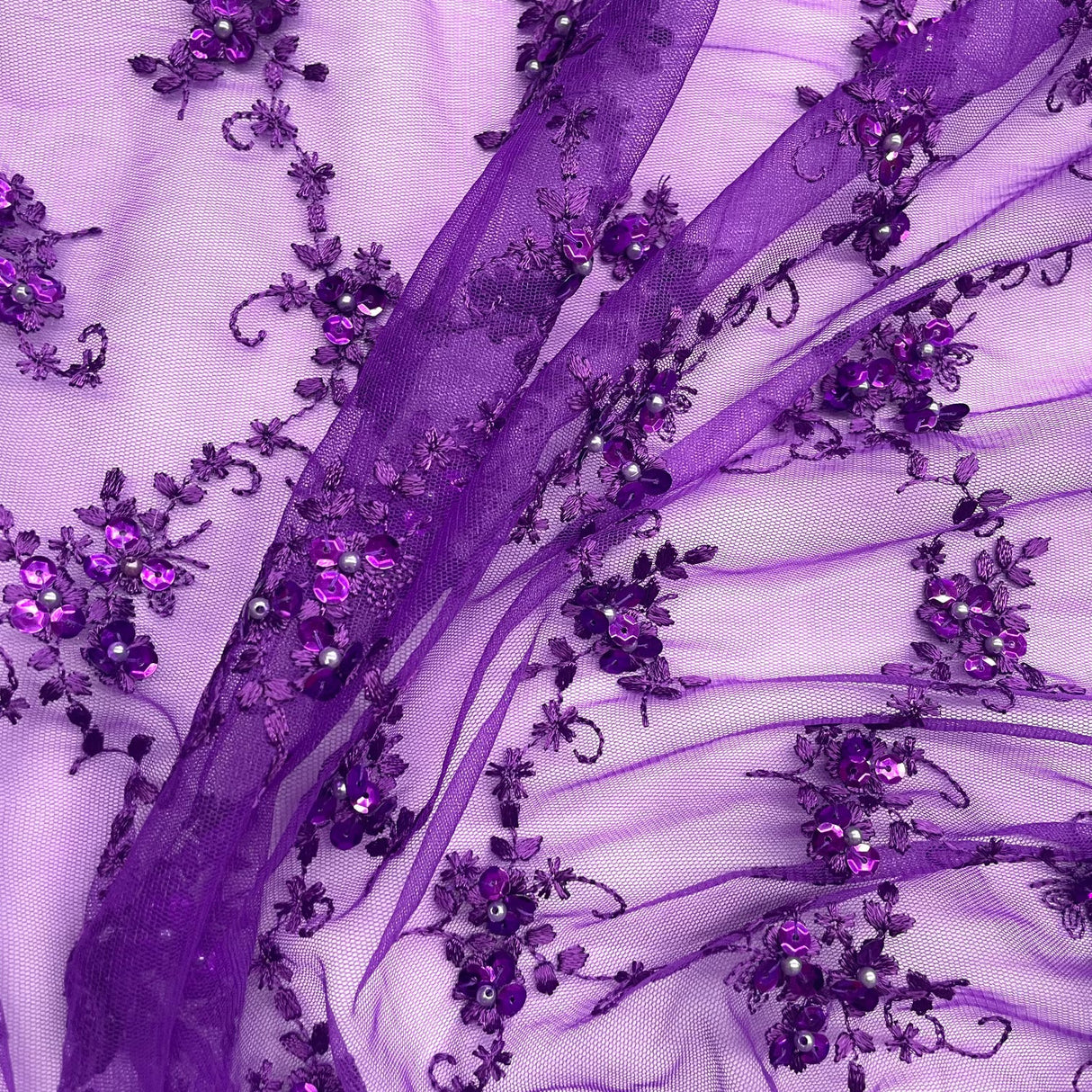 Beaded Embroidered Lace Mesh