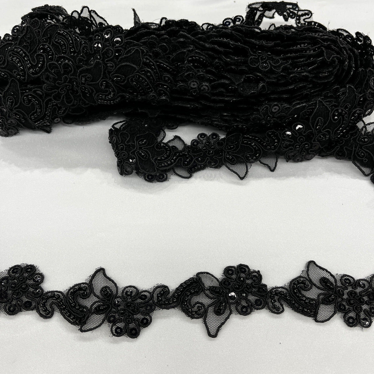 Beaded Corded Lace Trim 2" Polyester