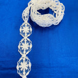 Beaded Corded Lace Trim 100% Polyester Net Mesh 1.5"