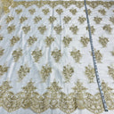 Polyester Corded Bridal Lace Fabric 56"