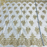 Polyester Corded Bridal Lace Fabric 56"
