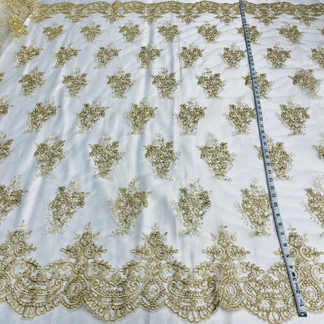 Polyester Corded Bridal Lace Fabric 56"