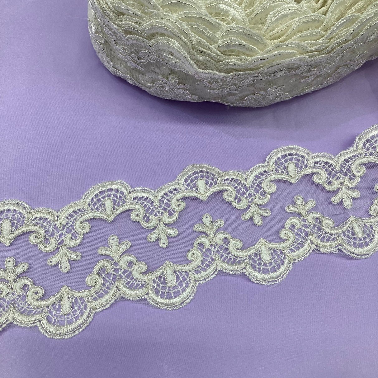 Embroidered Lace Trimming 3 Inch Wide