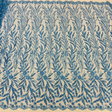Beaded Lace Fabric on Polyester Net Mesh 50"