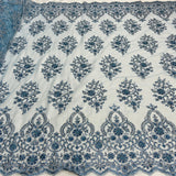 Beaded Corded Bridal Lace Mesh