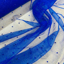 Glitter Mesh Fabric with Scattered Rhinestones