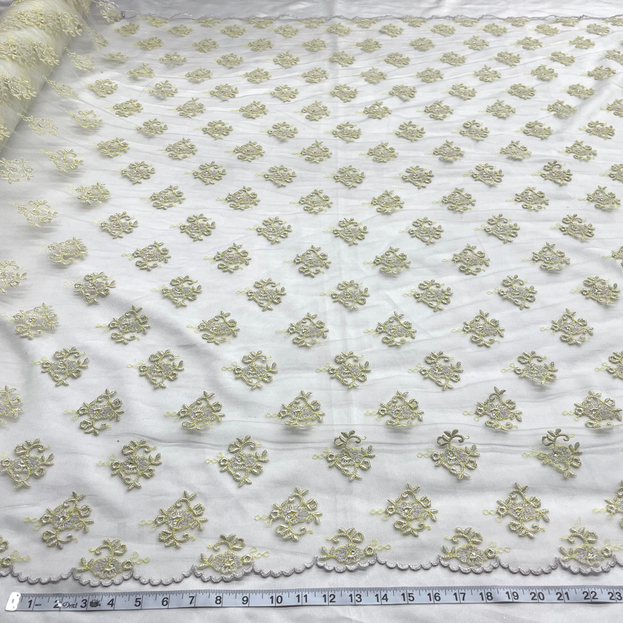 Beaded Embroidered Lace Mesh