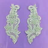 Beaded Lace Applique on Polyester Organza