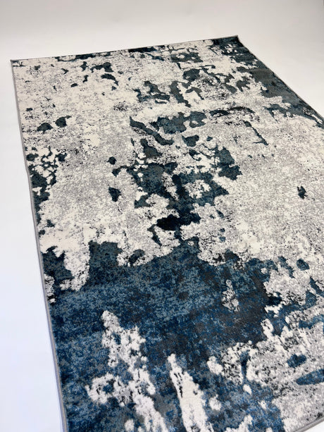 Tess 912 Blue Polypropylene Area Rug - Blue, TES912 Blue, Machine Made, Made In Turkey (5' 3" X 7' 4")