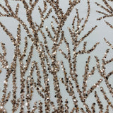 Beaded Sequined Lace Fabric on Polyester Net Mesh