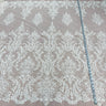 1 Yard Corded Bridal Lace Fabric Embroidered on Polyester Net Mesh