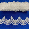 Beaded Corded Lace Trim 3" Polyester Net Mesh