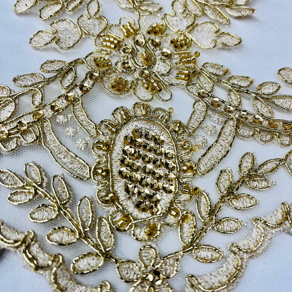 Beaded Corded Lace Trimming