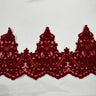 Embroidered Lace Trim 100% Polyester Net Mesh