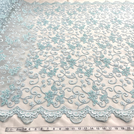 Beaded Corded Bridal Lace Mesh