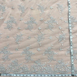 Corded Bridal Lace Fabric - Sage/Pink, Rainbow, Camel/Yellow, Silver, 51" Width (1 Yard)