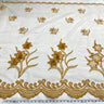 1 Yard Beaded 3D Floral Lace Fabric Embroidered on Polyester Net Mesh – 52"