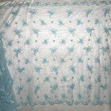 Beaded Lace Fabric on Polyester Net Mesh