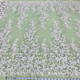 Beaded Corded Bridal Lace Fabric 51"