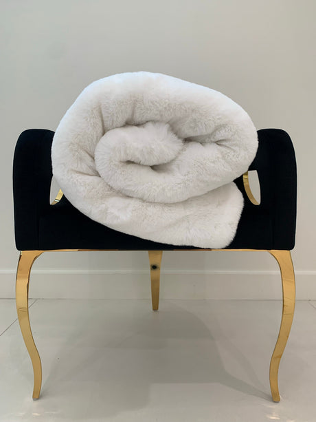 Soft Cozy Faux Fur Fabric - Offwhite, Chinchilla Rabbit Fur Look, 50" X 60" (1 Piece)